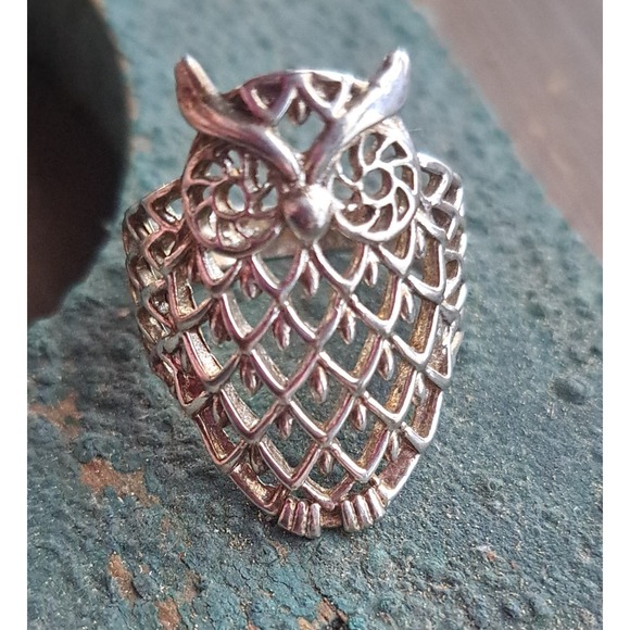 Source Unknown Jewelry - Sterling Silver 925 Owl Ring Womens Size 8